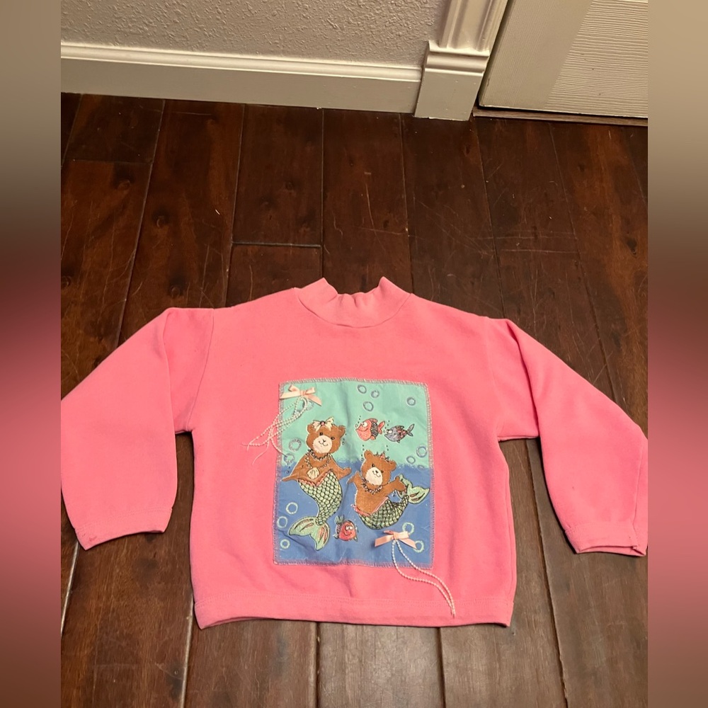 Vintage Bear Mermaid Sweatshirt Kids 4/5